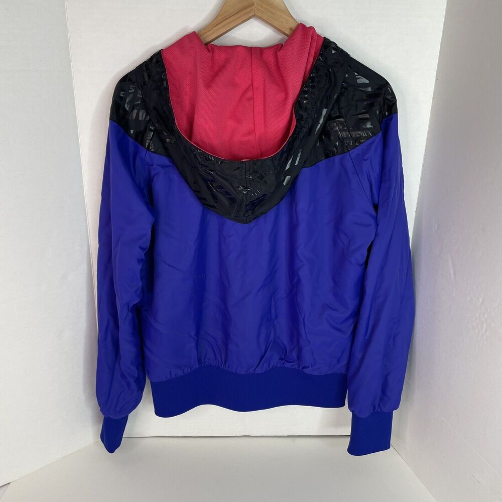 Vintage Nike Windbreaker Jacket, Youth Large, Blue/Black, Full Zip, Hooded - Picture 2 of 10